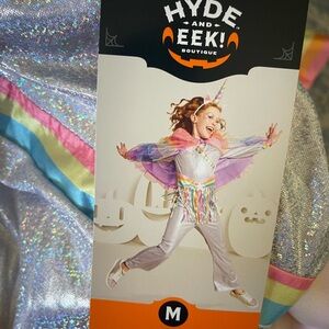 Hyde and Eek! Boutique Kids Girls Unicorn Halloween Costume Silver & Rainbow 8yr